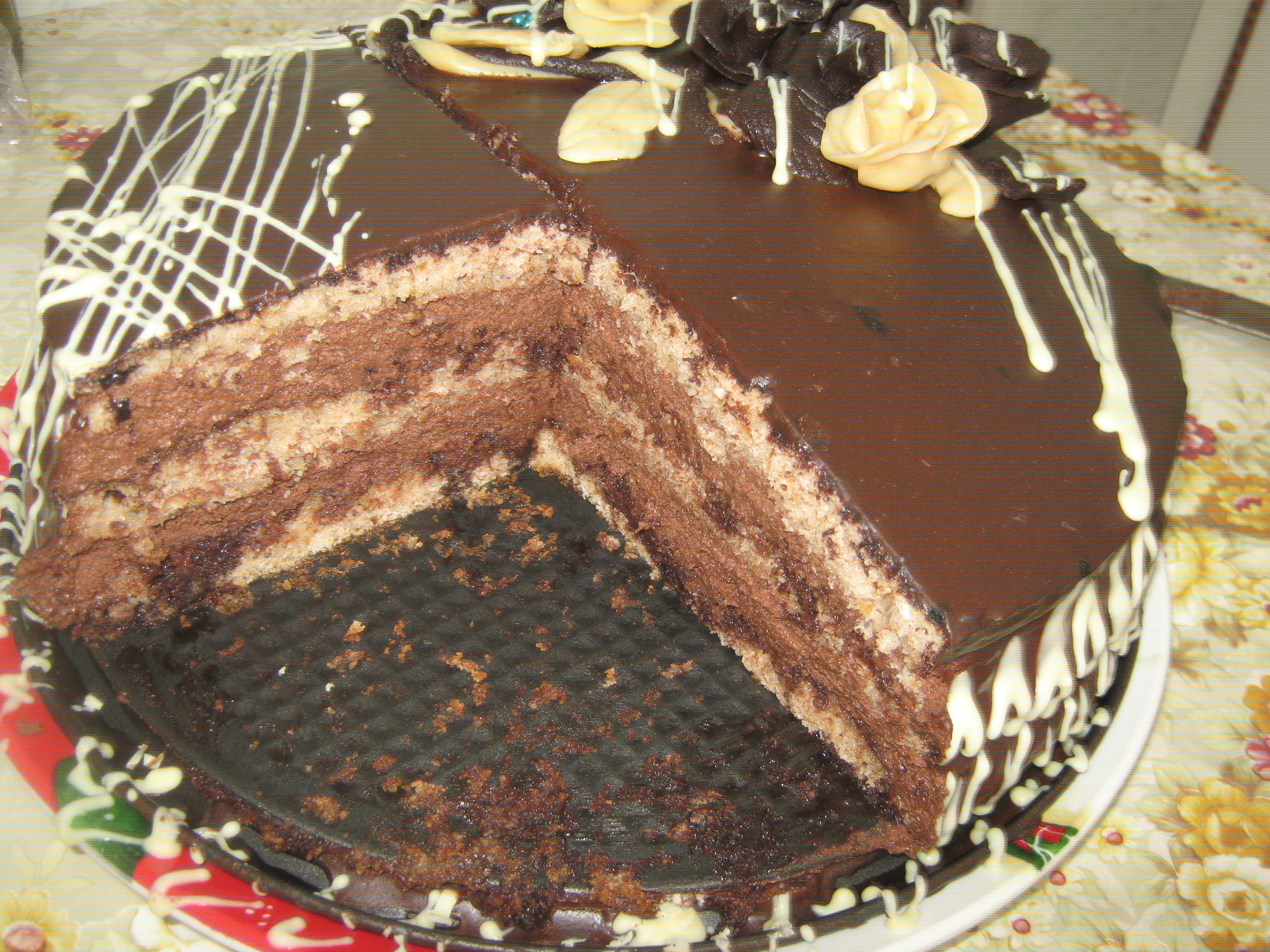 Prajitura/Tort cu nuca si crema Ganaj