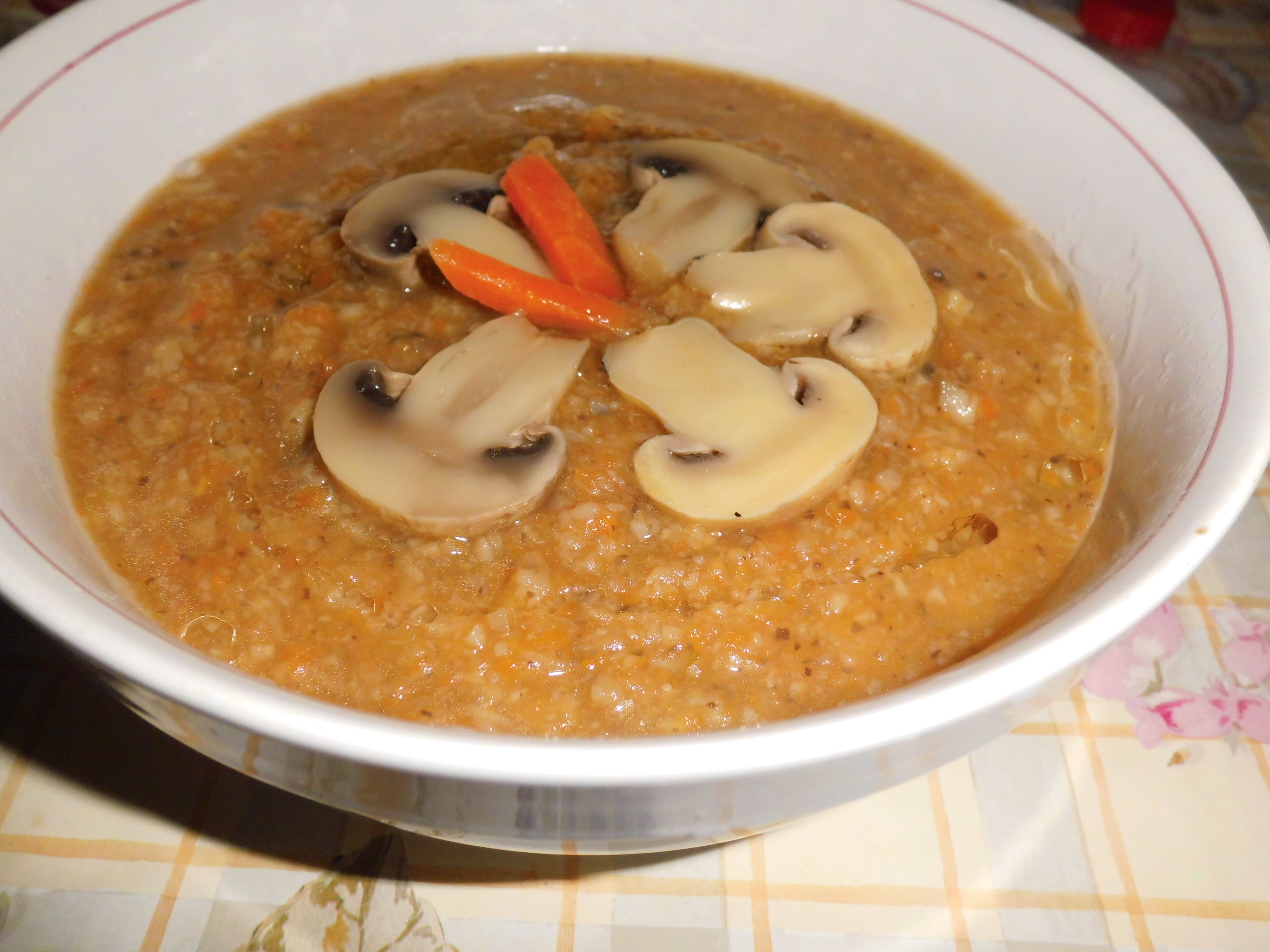 Supa crema de ciuperci dietetica